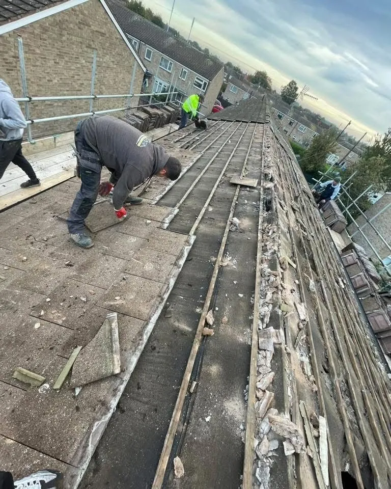 Roof strip and re-felt in progress in St Austell
